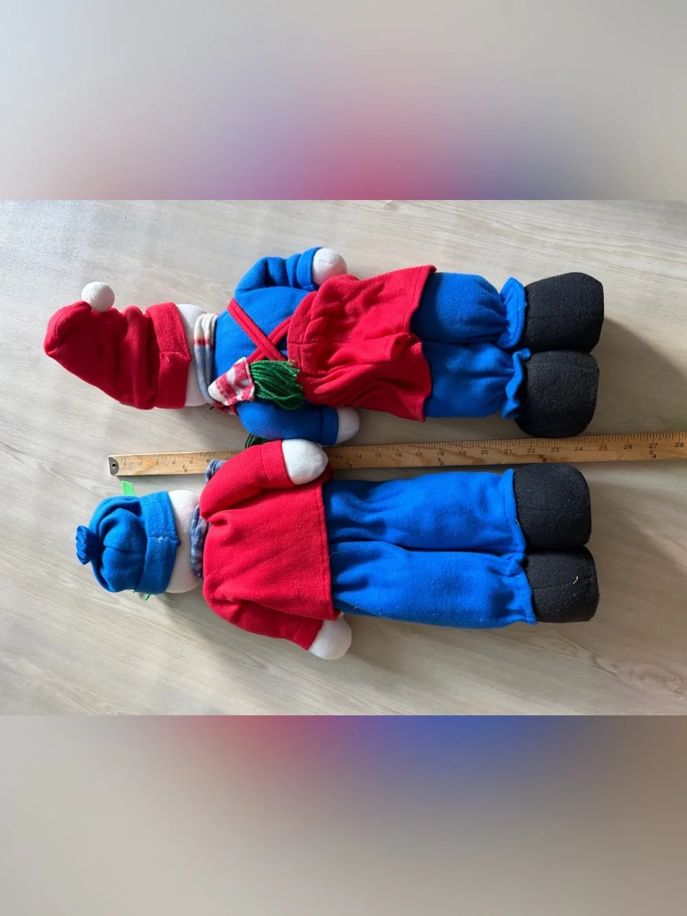 Vintage Snowman Pair 24” His and Hers Fleece Outfit Weighted